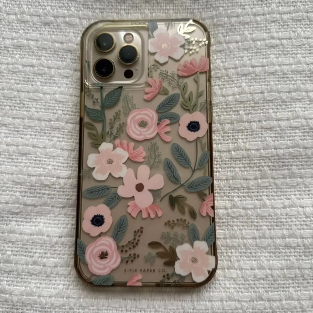 Rifle Paper Co. iPhone 12 Max Pro Case in Clear Wildflowers